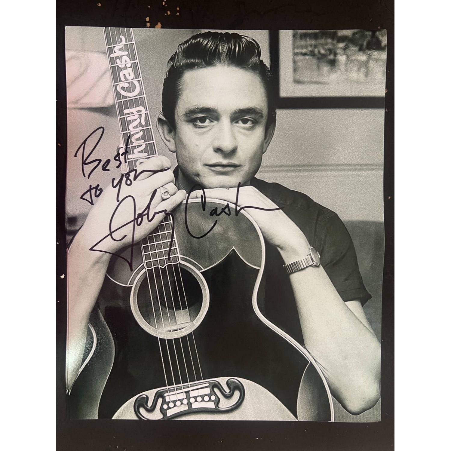 Johnny Cash 8X10 photo signed with proof