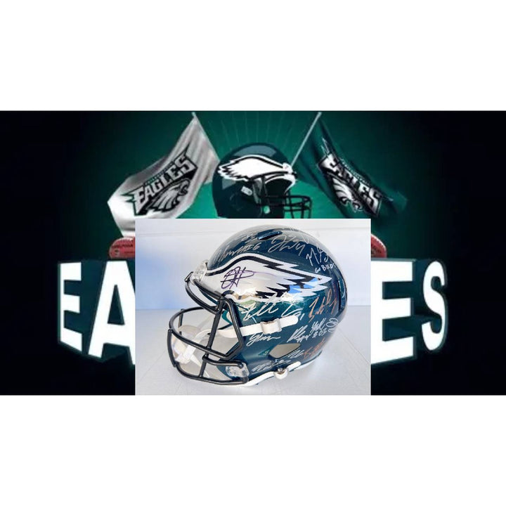 Jalen Hurts AJ Brown Devanta Smith Jason Kelce Philadelphia Eagles 2022/23 NFC champions team signed