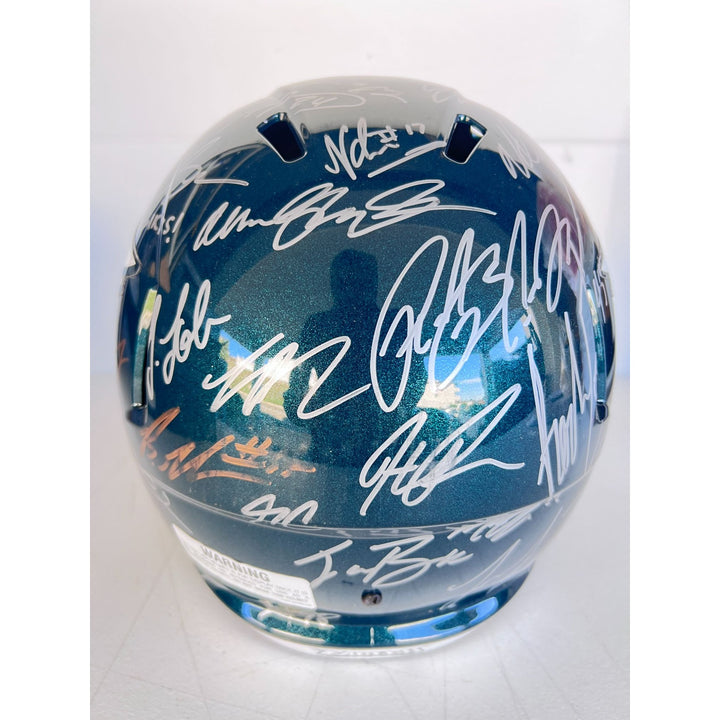Jalen Hurts AJ Brown Devanta Smith Jason Kelce Philadelphia Eagles 2022/23 NFC champions team signed