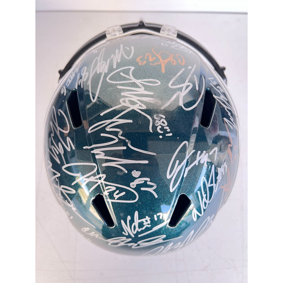 Jalen Hurts AJ Brown Devanta Smith Jason Kelce Philadelphia Eagles 2022/23 NFC champions team signed