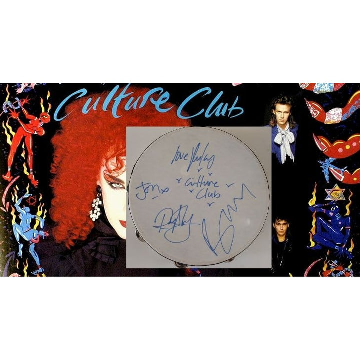 Boy George and Culture Club 14 in tambourine signed with proof