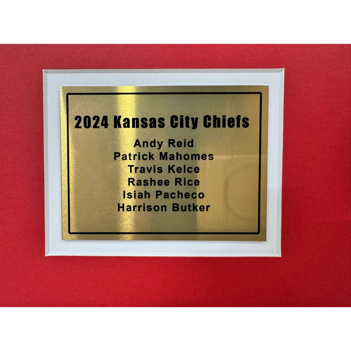 Kansas city Chiefs Harrison Butker, Andy Reid, Isiah Pacheco, Patrick Mahomes, Travis Kelce, Rashee Rice 5x7 photos in museum quality frame