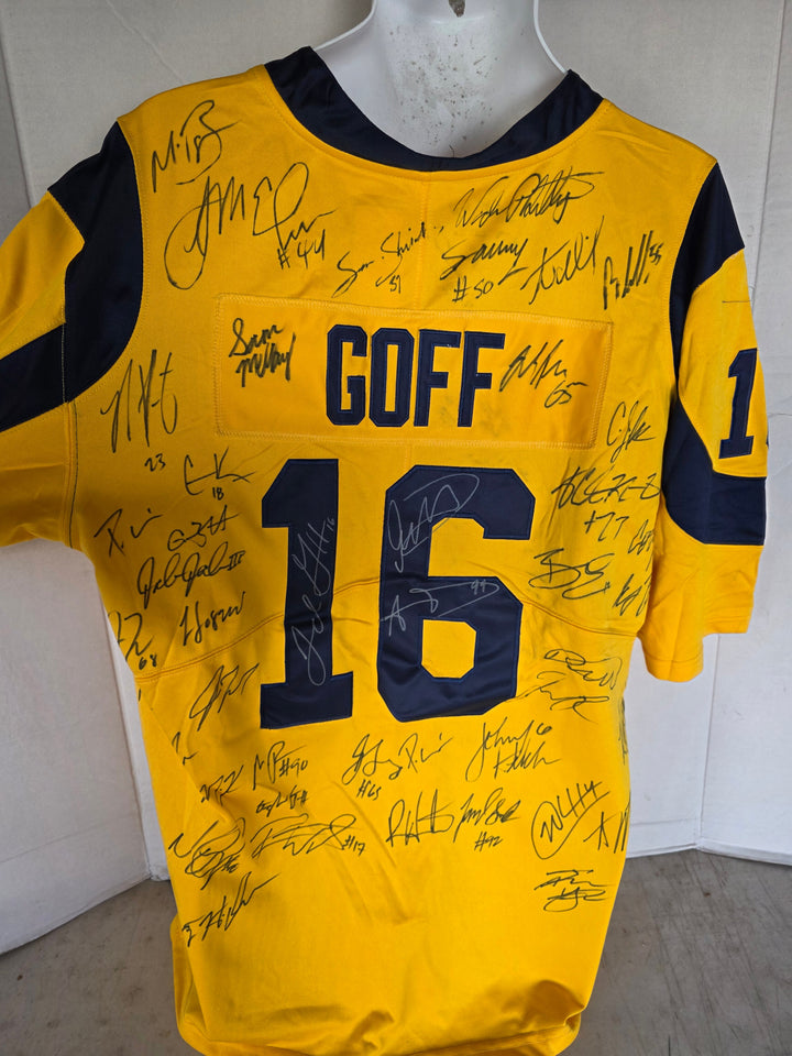 Jared Goff Los Angeles Rams 2019 team signed jersey back