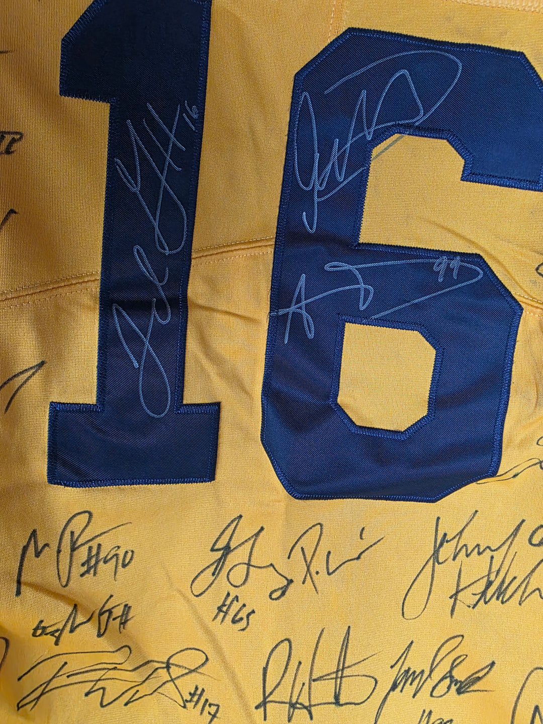 Los Angeles Rams team signatures close-up 3