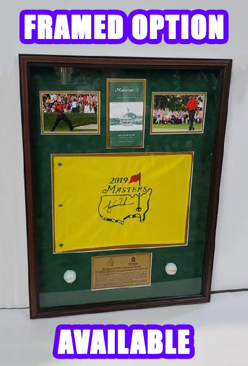 Tiger Woods 2019 Masters Pin Flag signed with proof