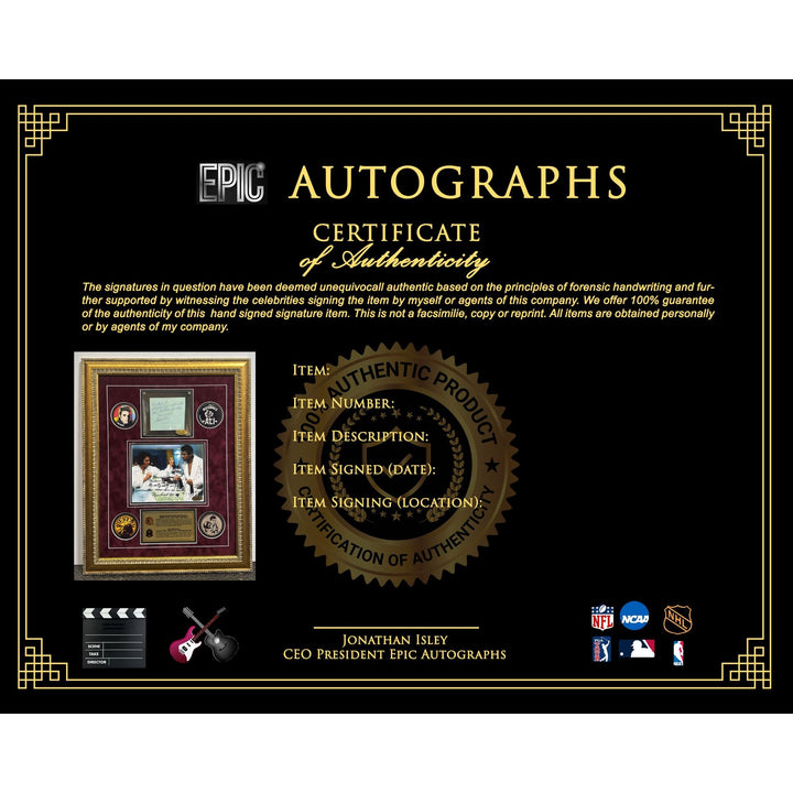 Muhammed Ali and Elvis Presley framed photo and autograph book page signed with proof & museum quality frame