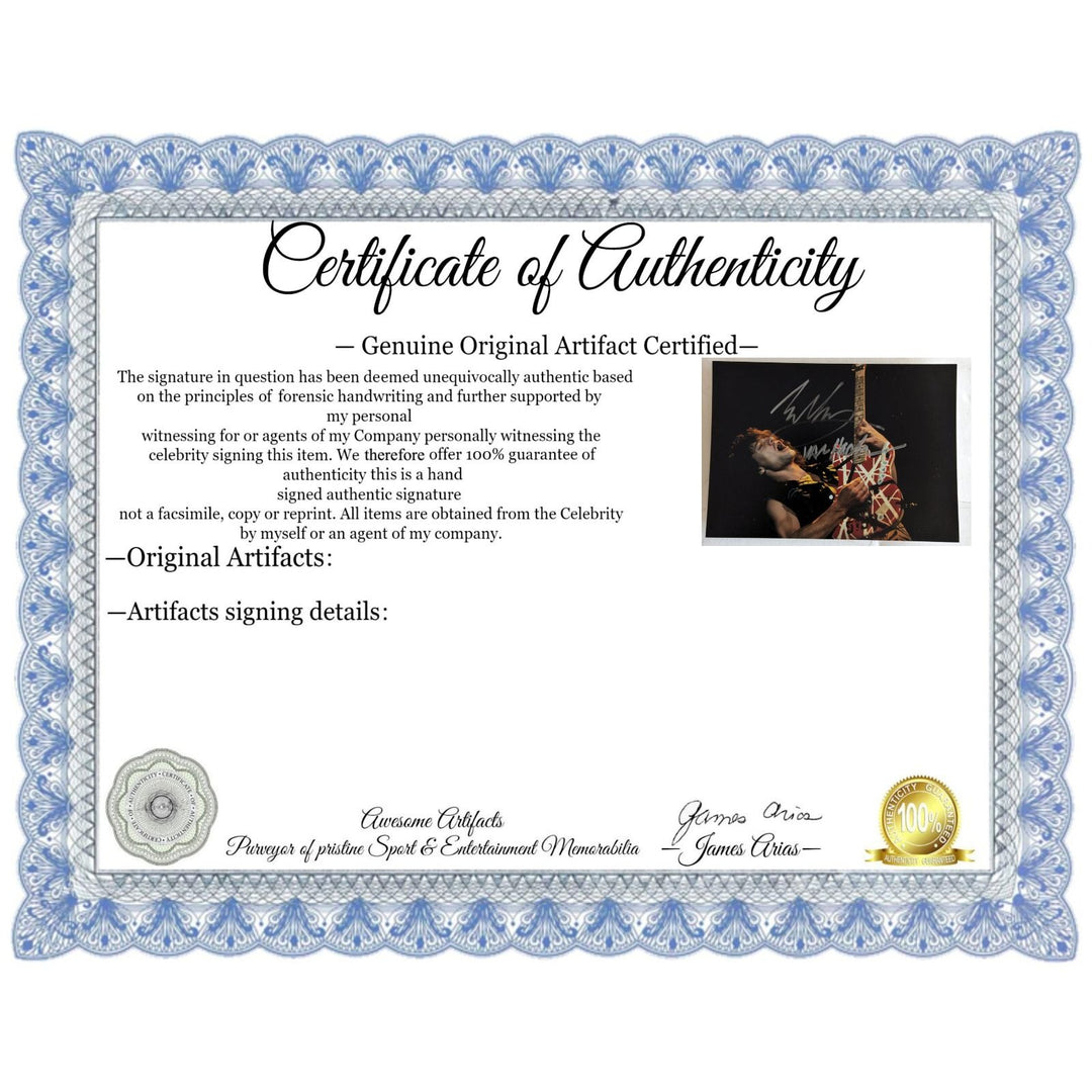 Eddie Van Halen 5x7 photo signed with proof