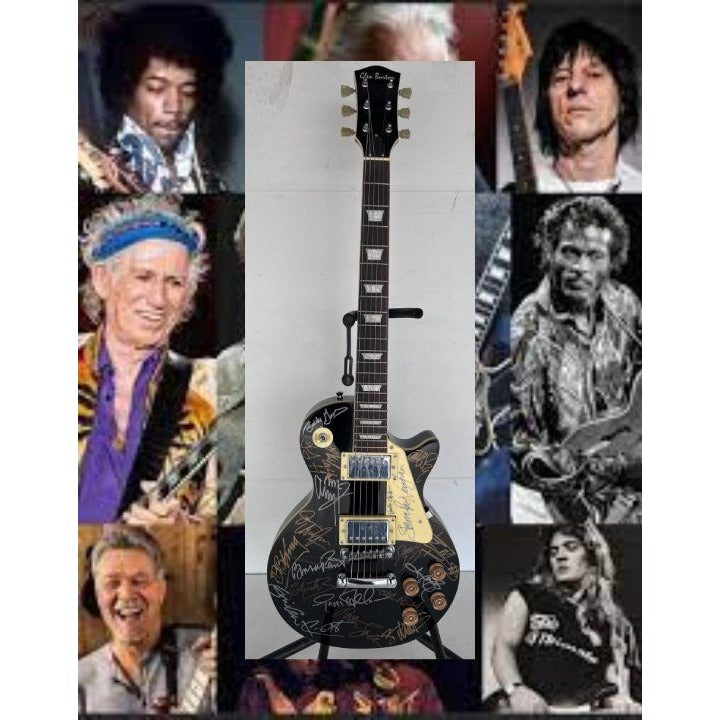 Blues legends (22 ) Stevie Ray Vaughan, John Mayer, Keith Richards, Eric Clapton, BB King vintage les paul full size electric guitar signed.