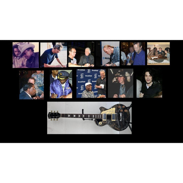 Blues legends (22 ) Stevie Ray Vaughan, John Mayer, Keith Richards, Eric Clapton, BB King vintage les paul full size electric guitar signed.