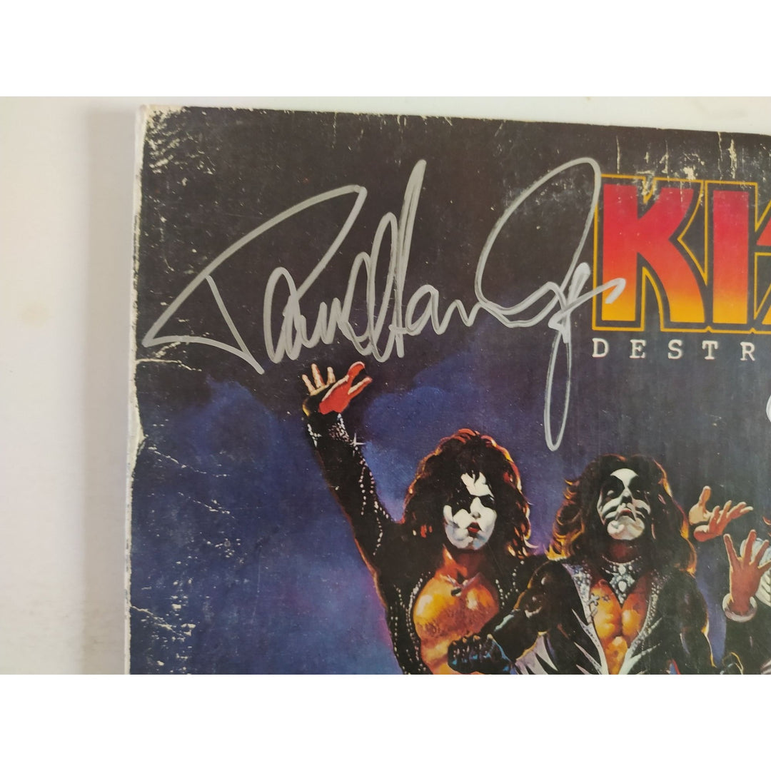 Kiss Destroyer Paul Stanley Gene Simmons Ace Freely Peter Criss original LP signed with proof