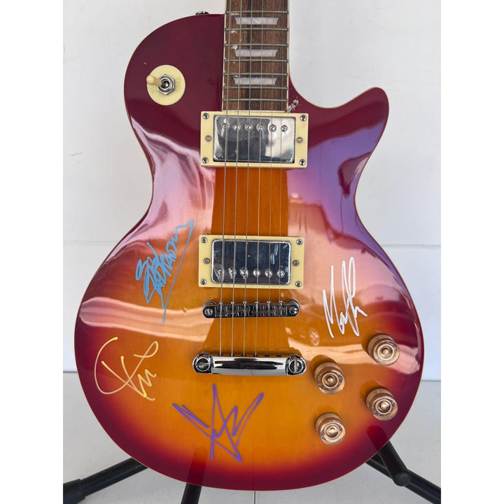 Soundgarden Kim Thayil, Matt Cameron, Chris Cornell and Ben Shepherd vintage les paul full size electric guitar signed with proof.