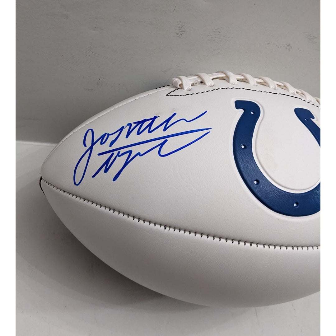 Daniel Jones NFL MVP candidate & rushing leader Indianapolis Colts 2025 full size football signed with proof