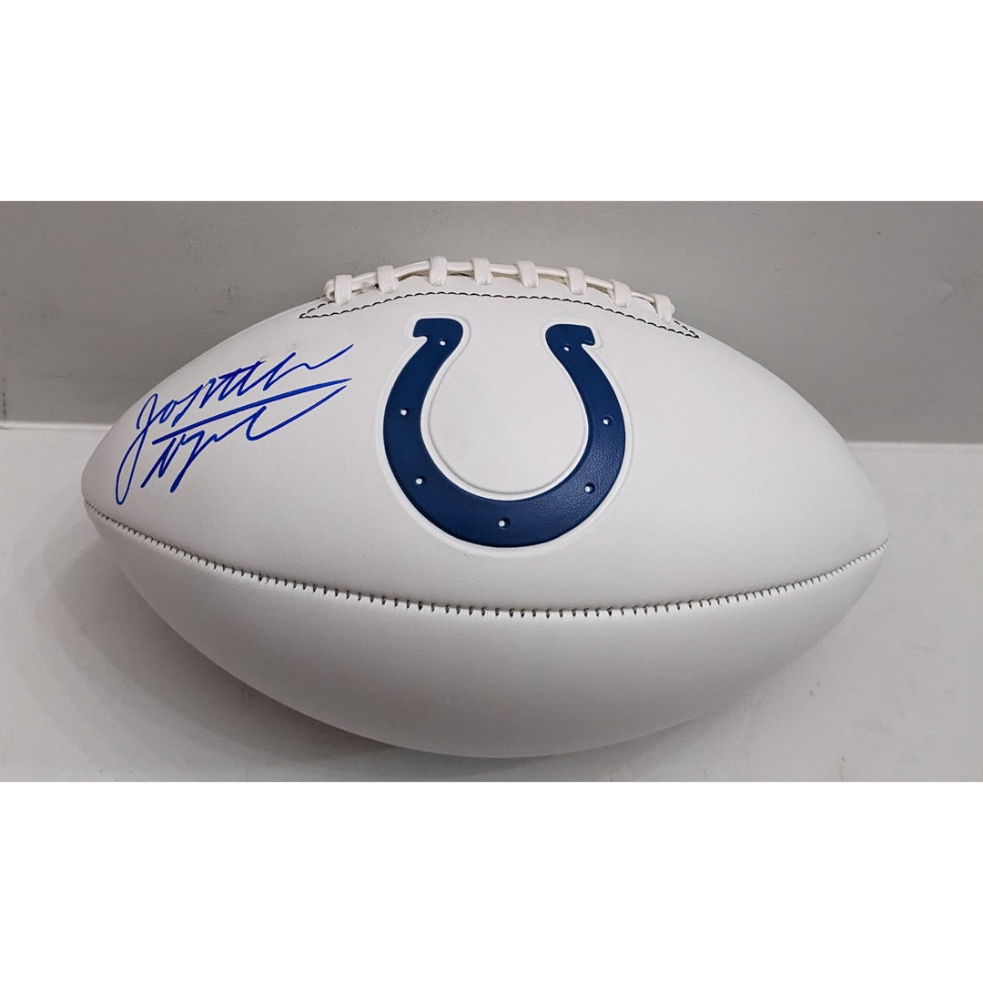 Daniel Jones NFL MVP candidate & rushing leader Indianapolis Colts 2025 full size football signed with proof