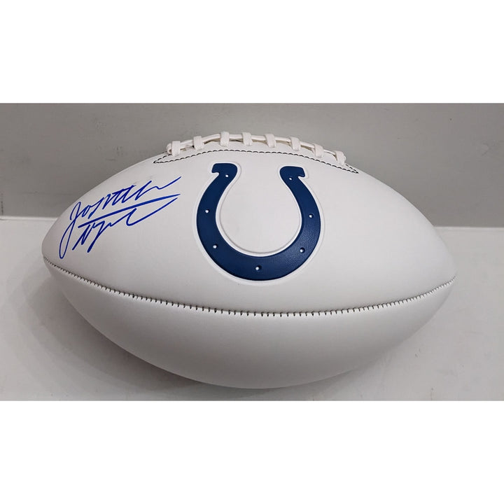 Daniel Jones NFL MVP candidate & rushing leader Indianapolis Colts 2025 full size football signed with proof