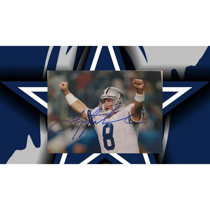 Troy Aikman, Dallas Cowboys, Dynasty, signed, 5x7 photo, with proof