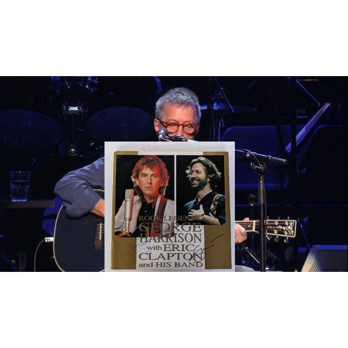 George Harrison and Eric Clapton tour program signed with proof