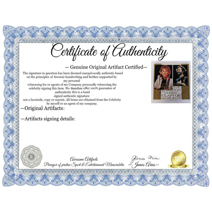 George Harrison and Eric Clapton tour program signed with proof