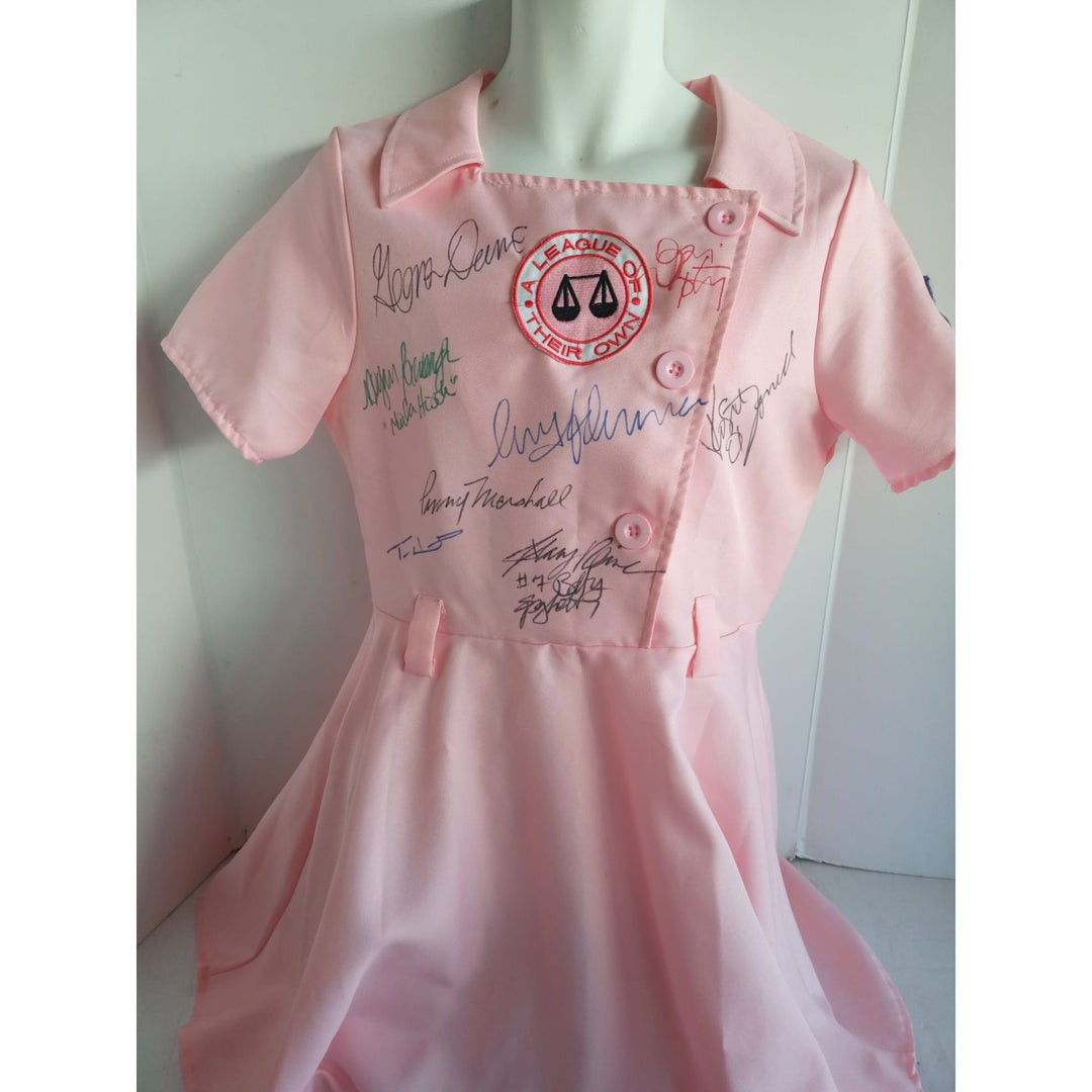 "A League of Their Own " Tom Hanks Gena Davis Rosie O'Donnell Madonna cast signed authentic  Rockford Peaches, jersey signed with proof