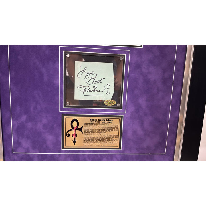 Prince Rogers Nelson signed autograph page book with museum quality frame (one of a kind with proof)