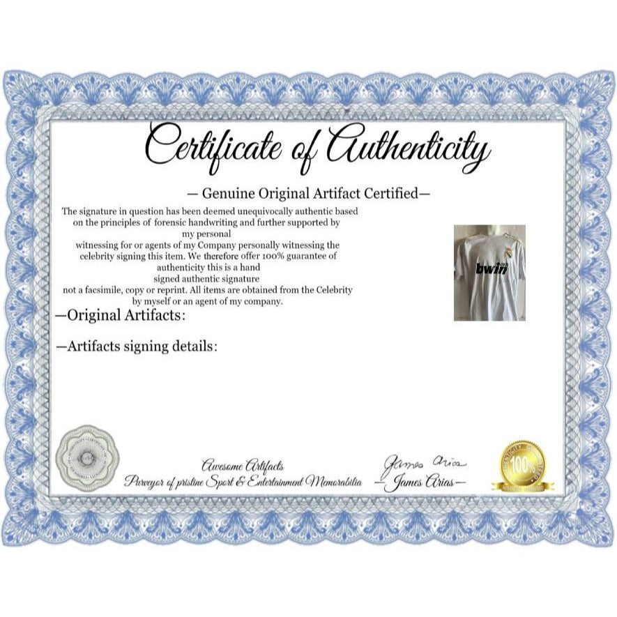 Cristiano Ronaldo Real Madrid jersey signed with proof.