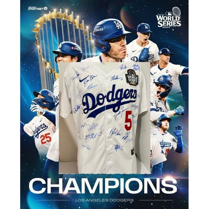 Los Angeles Dodgers 2024 World Series champs Freddie Freeman MLB Nike M game model jersey signed with proof