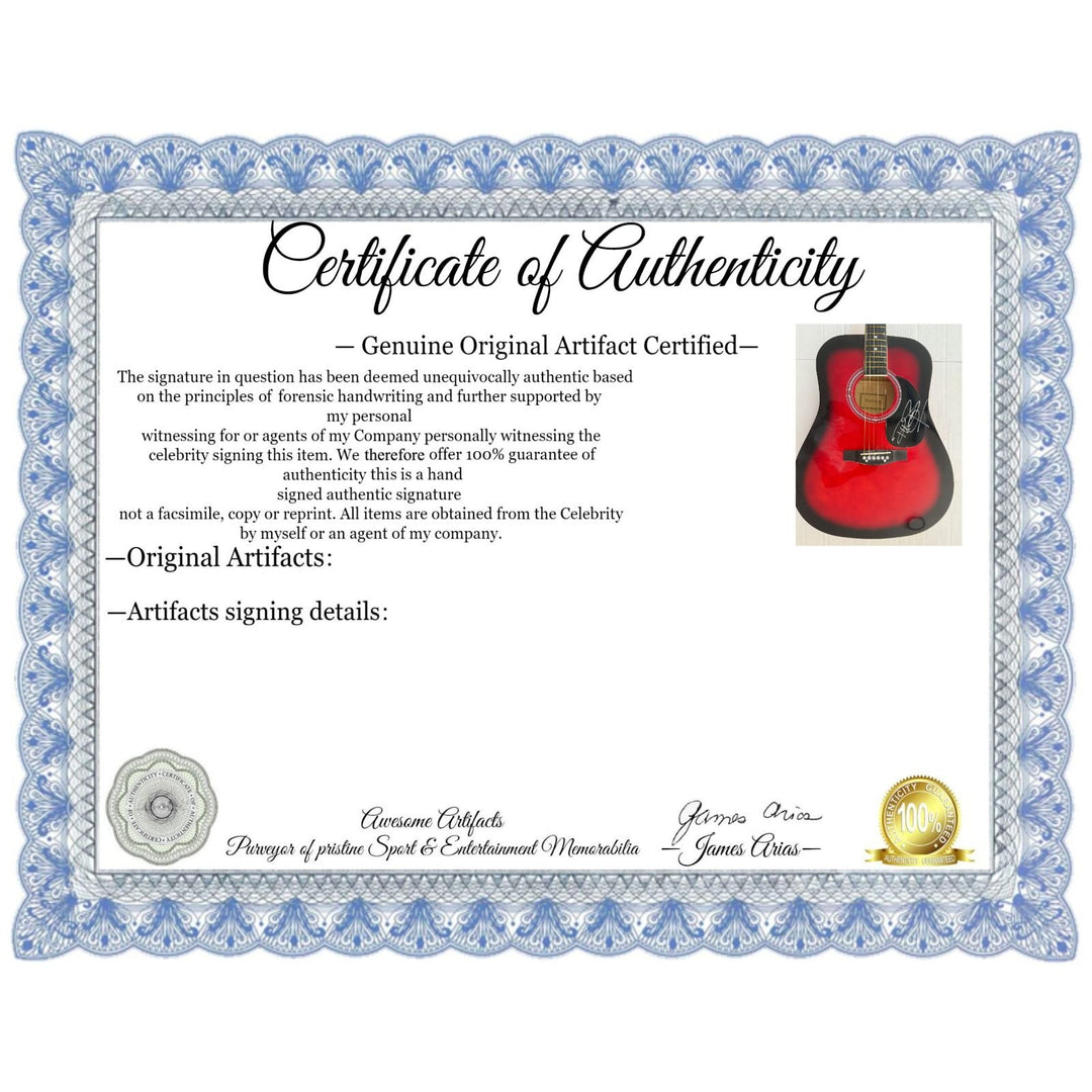 Rick Springfield full size acoustic guitar signed with proof.