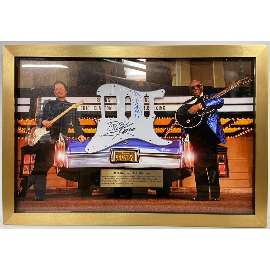 Jimmy Page Eric Clapton & Jeff Beck Gibson Les Paul pickguard signed with proof.