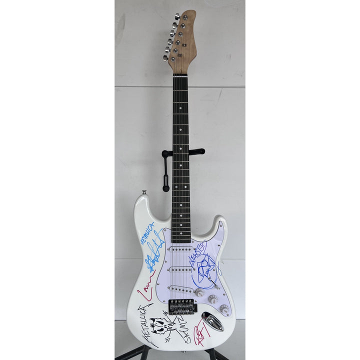 James Hetfield Lars Ulrich Robert Trujillo Jason Newsted kirk hammett Metallica electric guitar signed with proof..