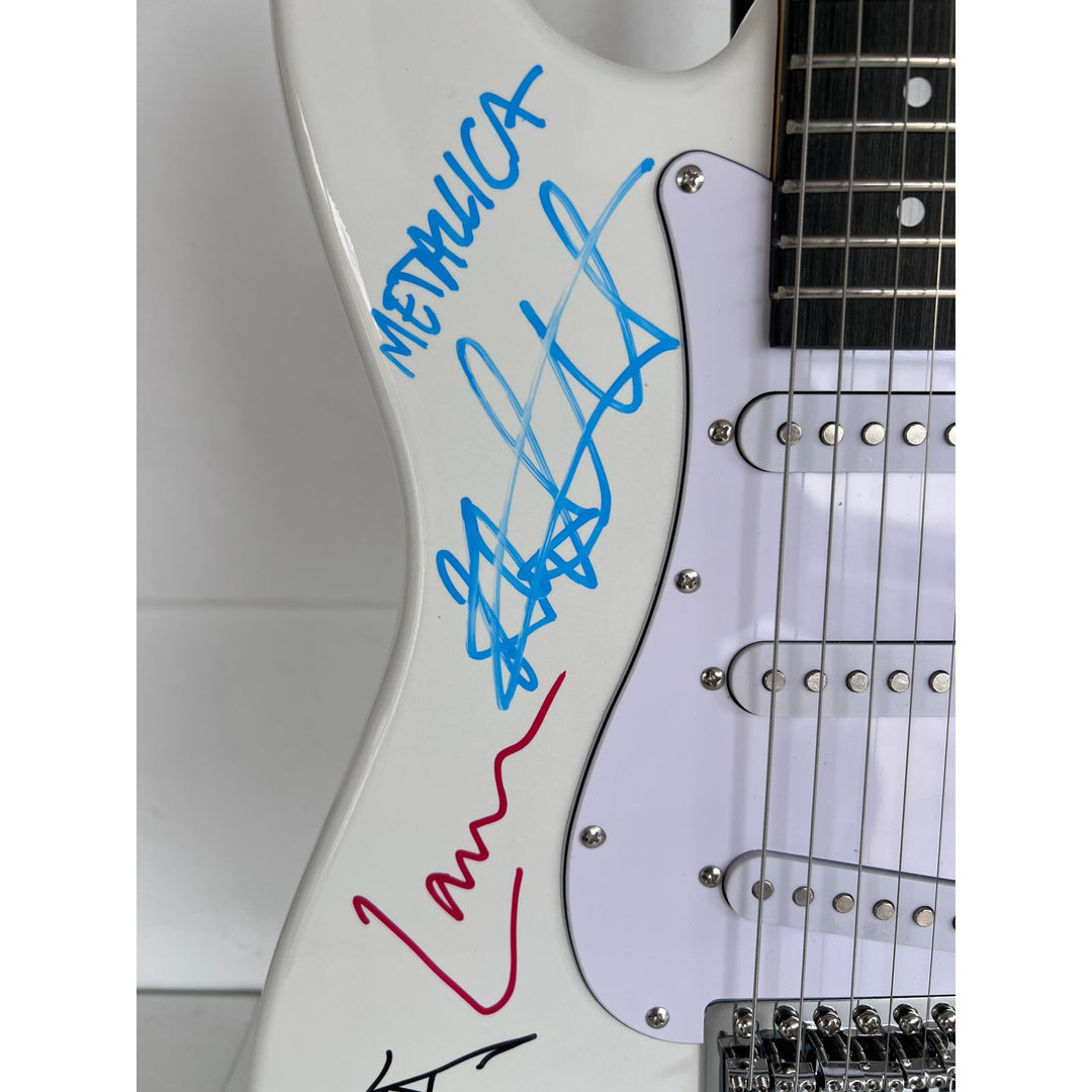 James Hetfield Lars Ulrich Robert Trujillo Jason Newsted kirk hammett Metallica electric guitar signed with proof..