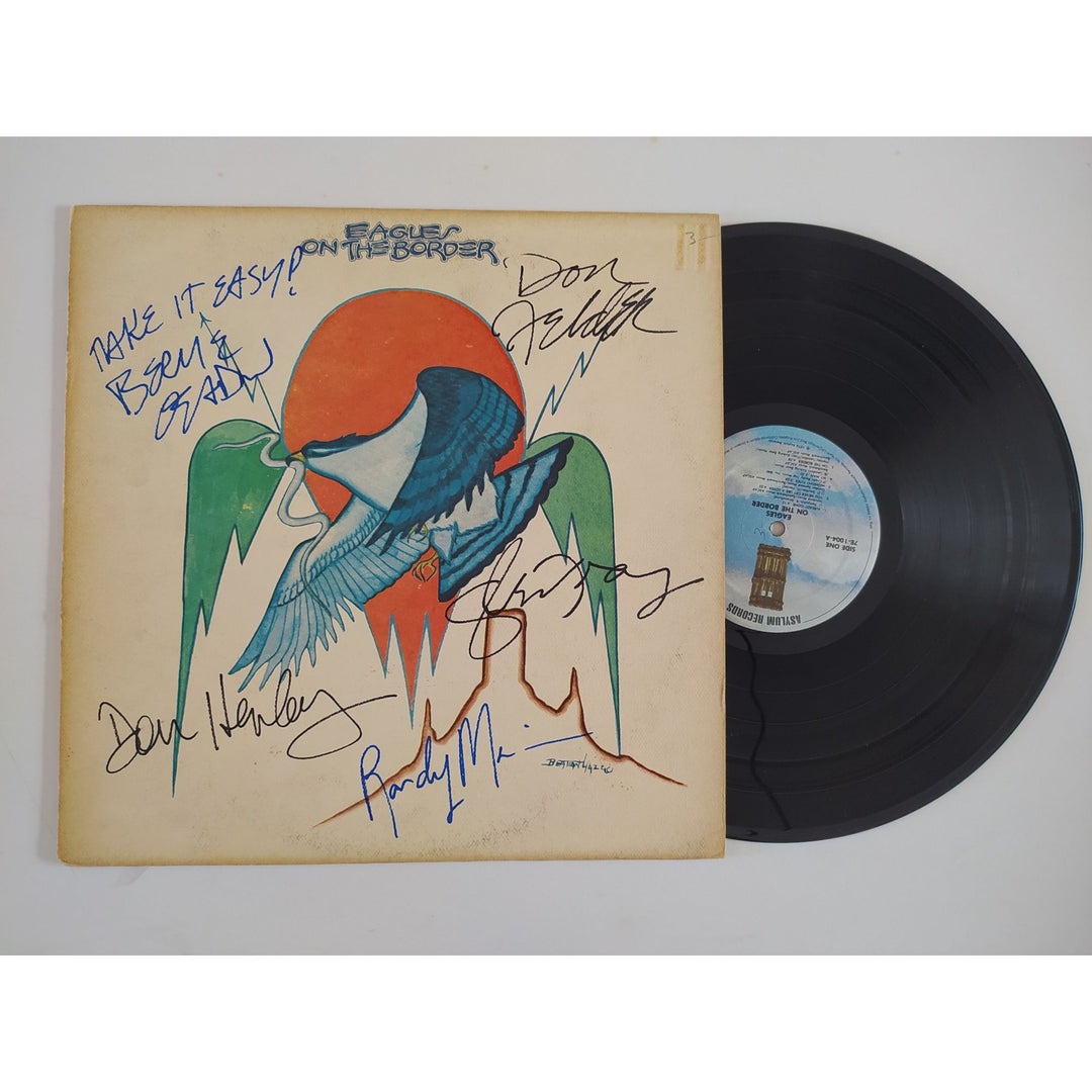 The Eagles On the Border Don Henley Randy Meisner Glenn Frey Don Felder Bernie Leadon original LP signed with proof