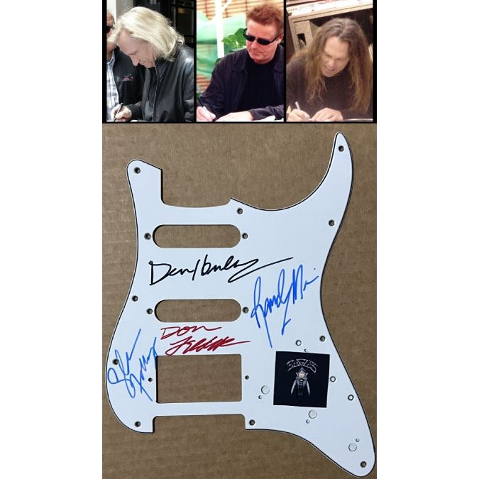 Don Henley, Randy Meisner, Glenn Frey, Don Felder, the Eagles pickguard signed with proof