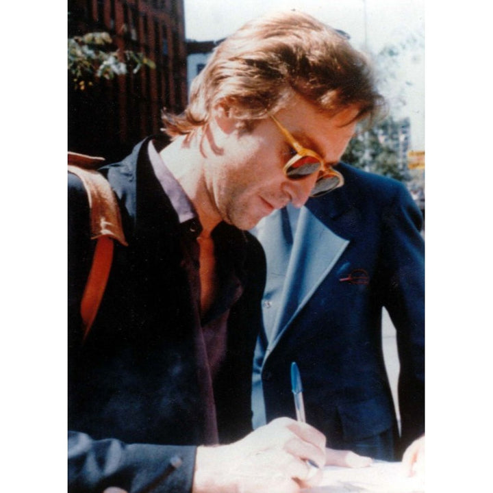 John Lennon with sketch Vintage autograph book page signed with proof