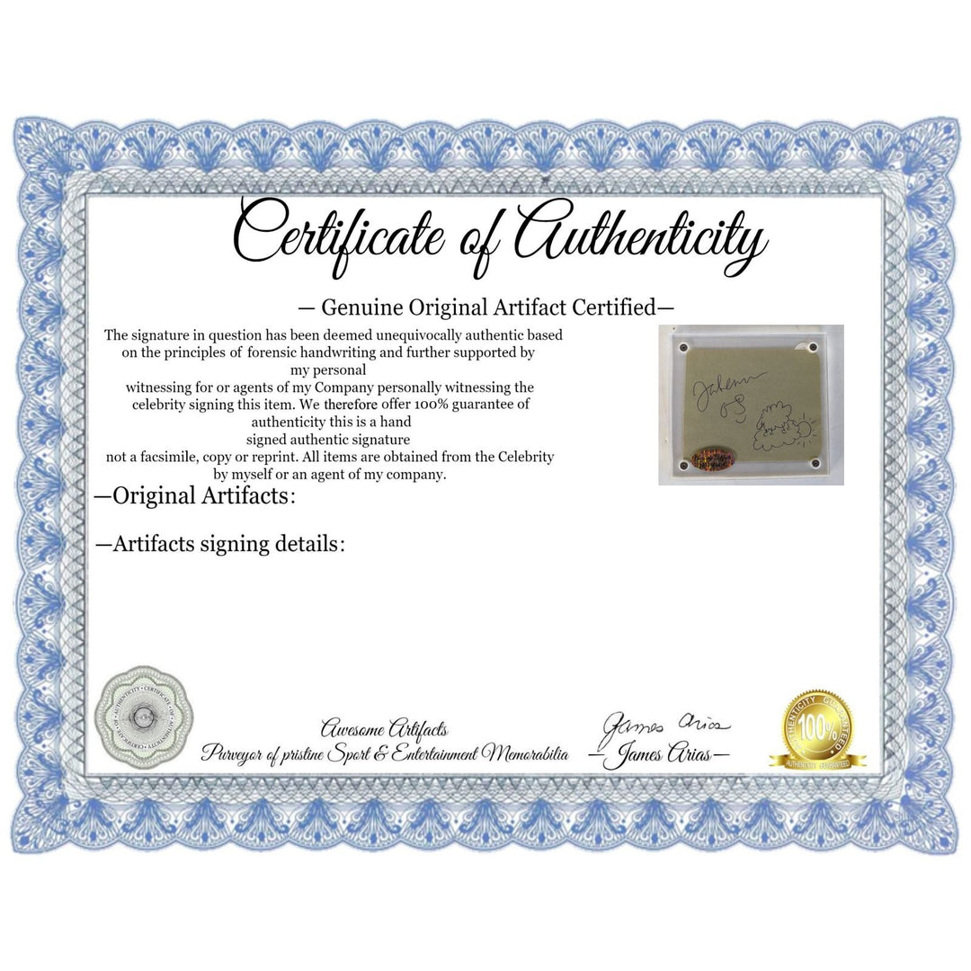 John Lennon with sketch Vintage autograph book page signed with proof