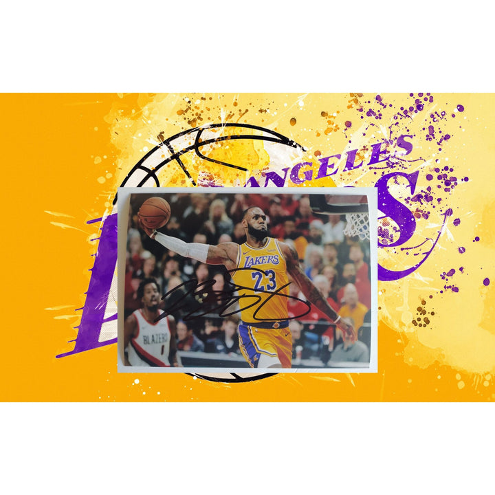 LeBron James Los Angeles Lakers 5x7 photo signed with proof