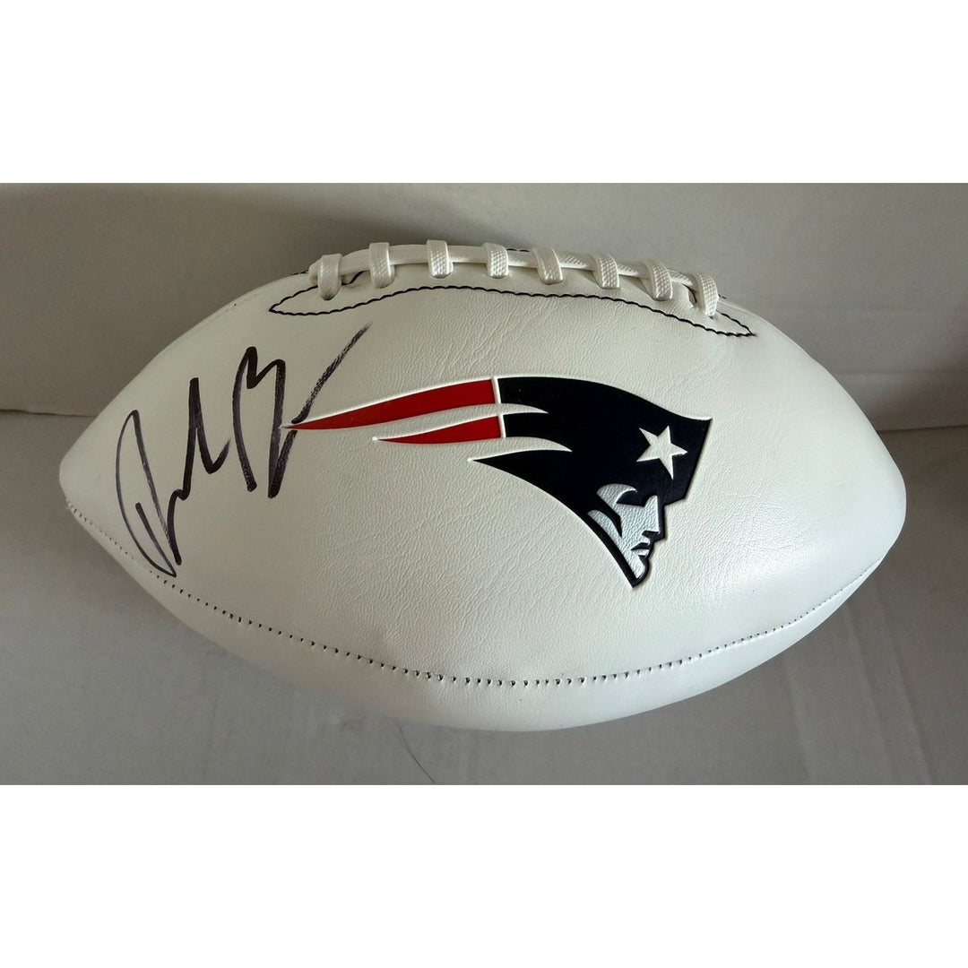 Drake Maye New England Patriots full size football signed with proof