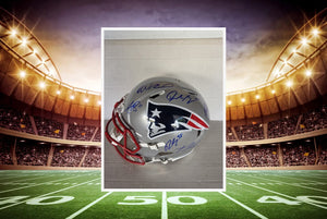 New England Patriots Drake Maye A.J. Brown TreVeyon Henderson Rhamondre Stevenson Mike Vrabel Robert Kraft Riddell Speed Authentic Game Model Helmet Signed We Are All Patriots