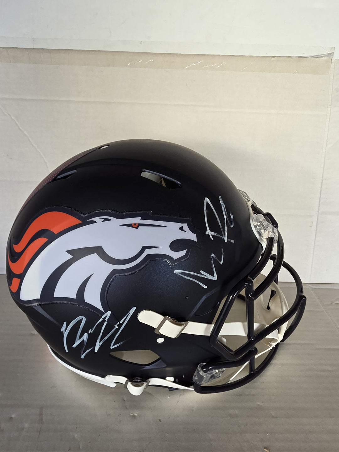 Bo Nix Sean Payton Denver Broncos Riddell Speed Authentic Game Model Helmet Signed Photo Proof.
