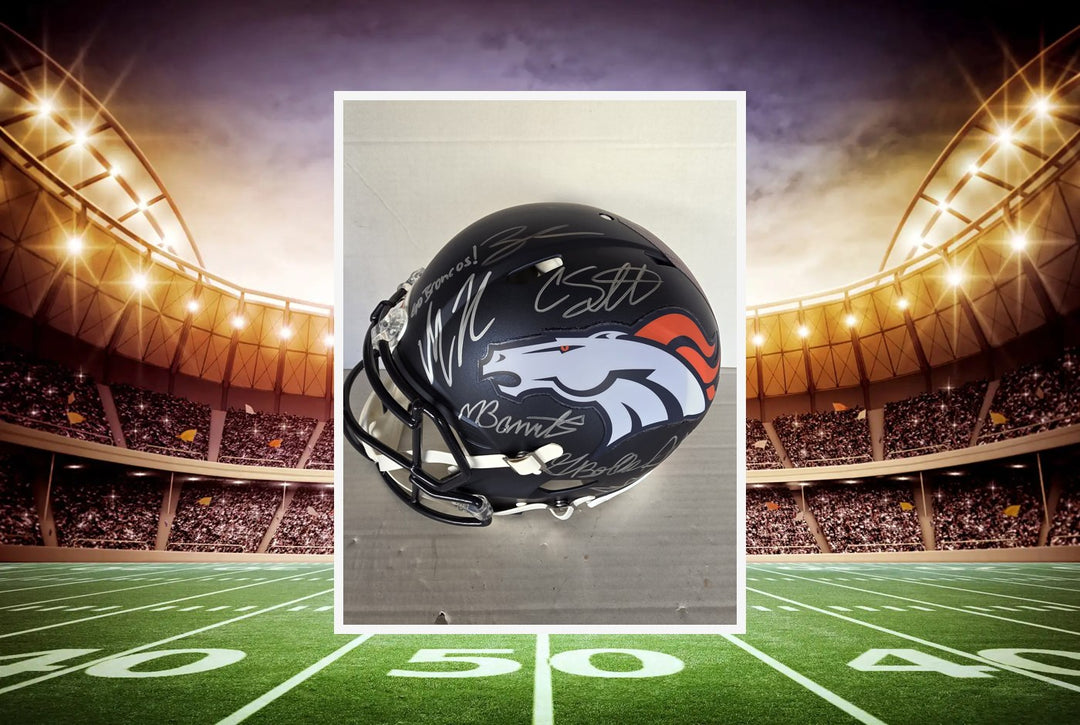 Denver Broncos Bo Nix Courtland Sutton Nik Bonitto Zach Allen Garett Bolles Sean Payton Riddell Speed Authentic Game Model Helmet Signed Variant A.