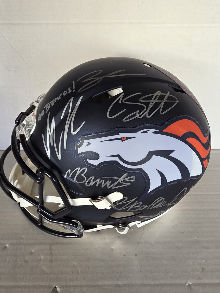 Denver Broncos Bo Nix Courtland Sutton Nik Bonitto Zach Allen Garett Bolles Sean Payton Riddell Speed Authentic Game Model Helmet Signed Variant A.