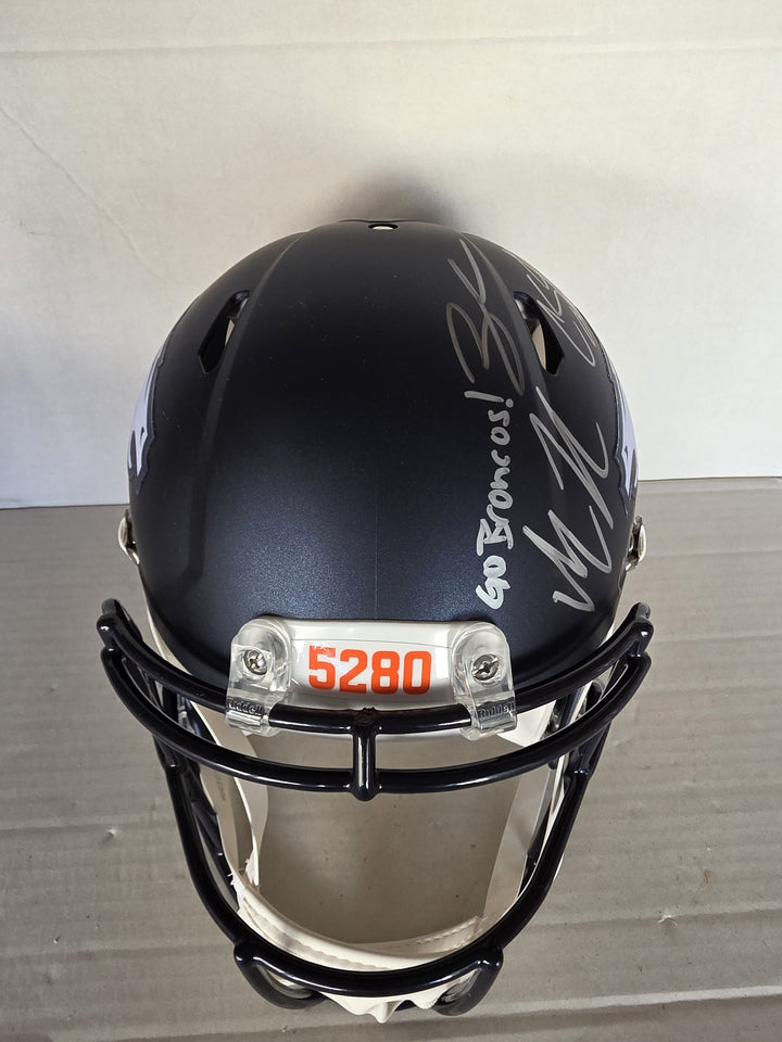 Denver Broncos Bo Nix Courtland Sutton Nik Bonitto Zach Allen Garett Bolles Sean Payton Riddell Speed Authentic Game Model Helmet Signed Variant A.