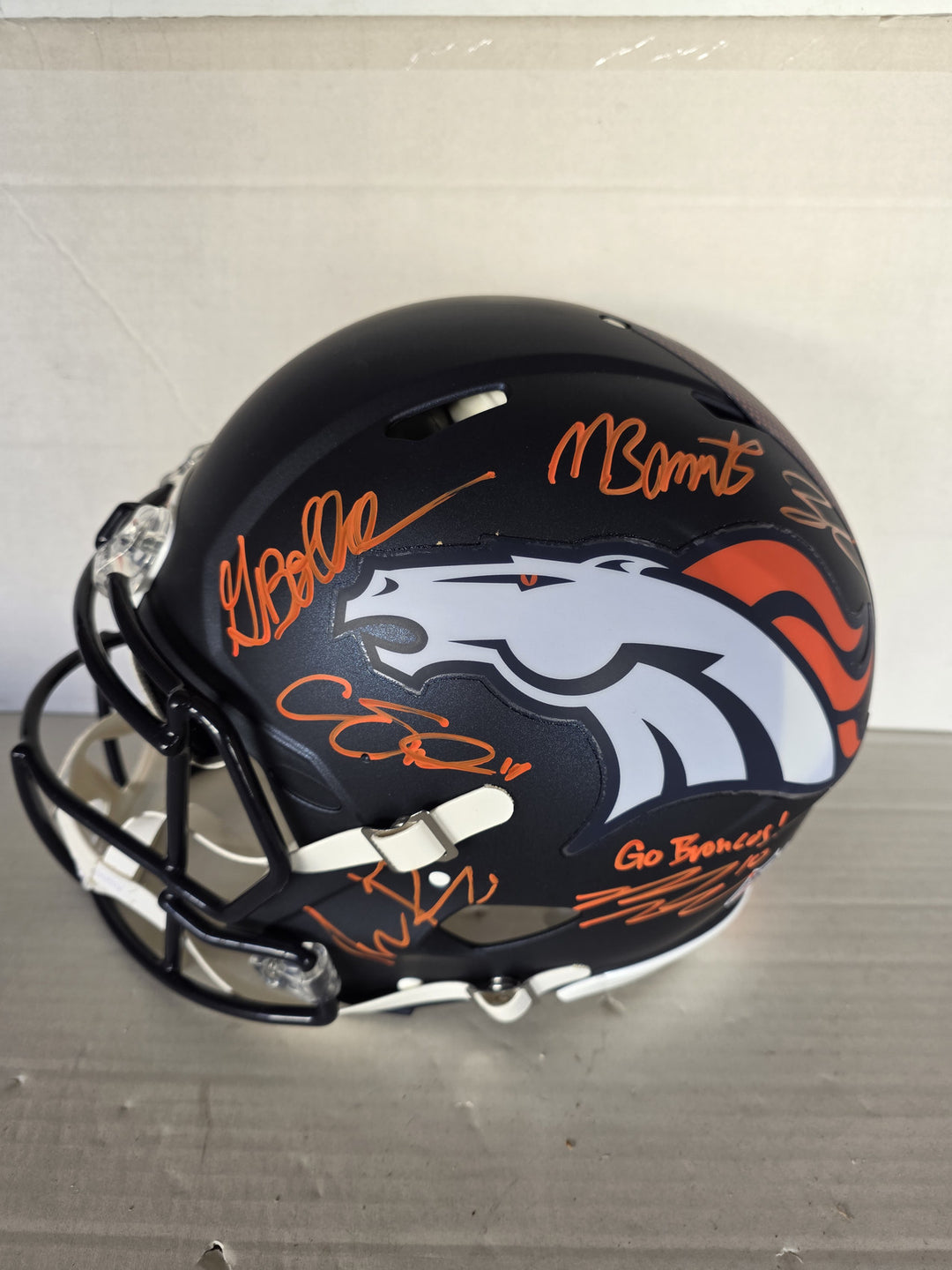 Denver Broncos Bo Nix Courtland Sutton Nik Bonitto Zach Allen Garett Bolles Sean Payton Riddell Speed Authentic Game Model Helmet Signed Variant B.