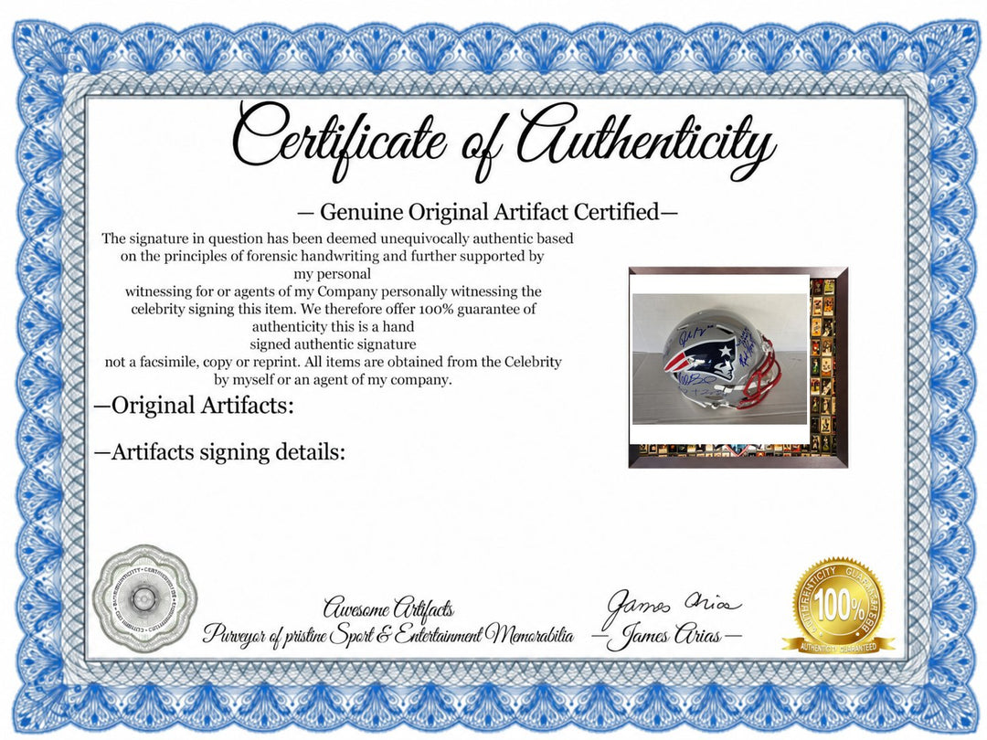 New England Patriots Drake Maye Robert Kraft TreVeyon Henderson Rhamondre Stevenson Stefon Diggs Robert Spillane Riddell Speed Authentic Game Model Helmet Signed.