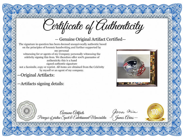 Drake Maye New England Patriots Riddell Speed Authentic Game Model Helmet Signed With Photo Proof.