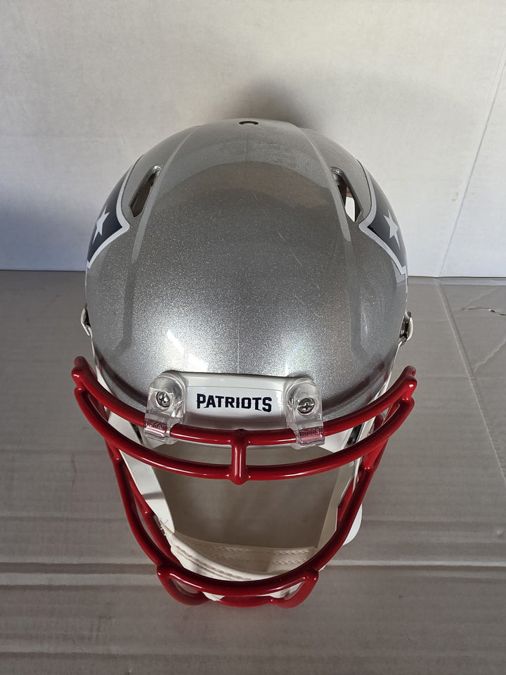 Drake Maye New England Patriots Riddell Speed Authentic Game Model Helmet Signed With Photo Proof.