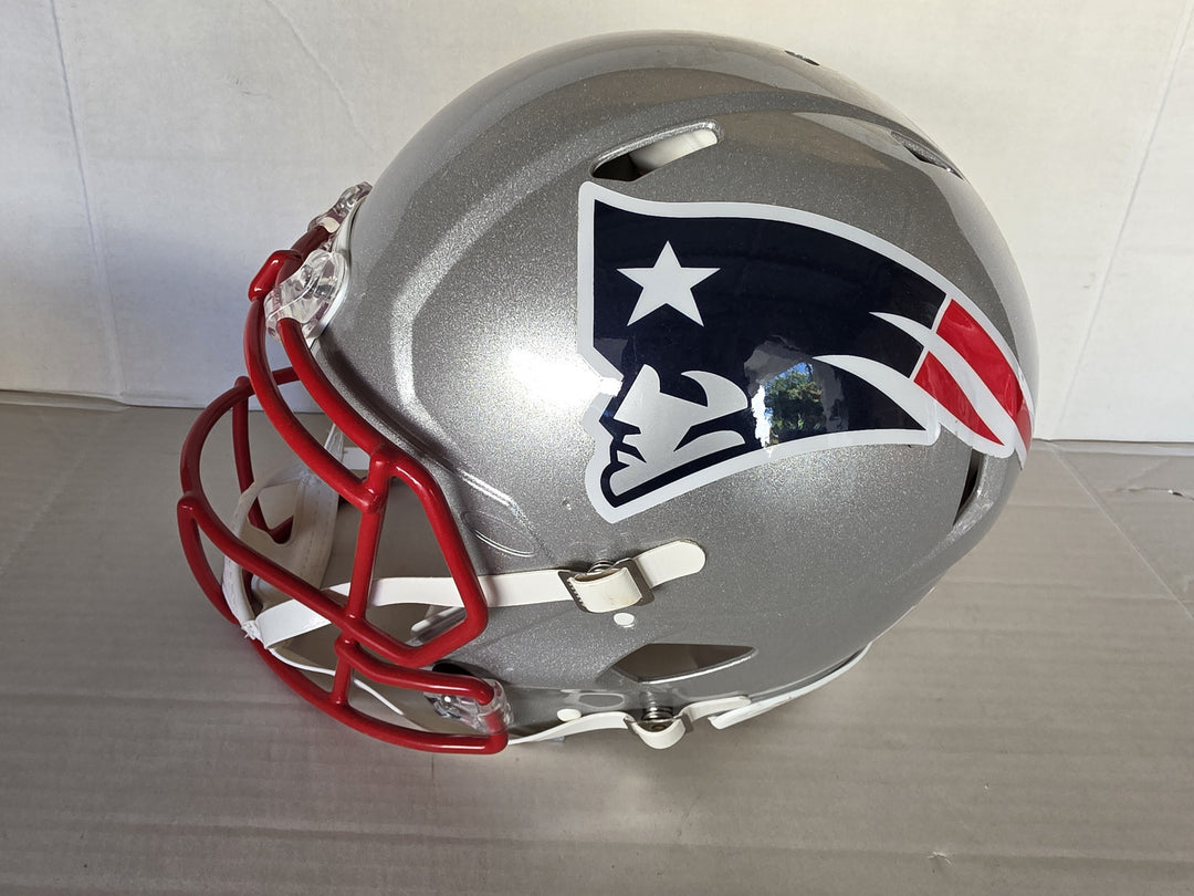Drake Maye New England Patriots Riddell Speed Authentic Game Model Helmet Signed With Photo Proof.