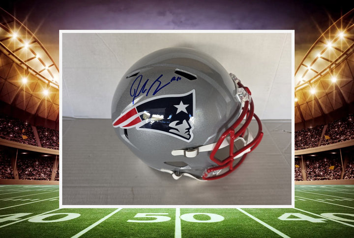 Drake Maye New England Patriots Riddell Speed Full Size NFL Helmet Signed With Photo Proof.