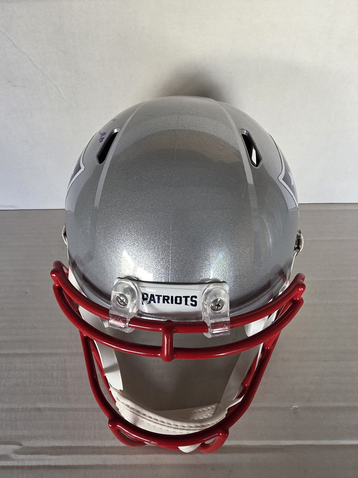 Drake Maye New England Patriots Riddell Speed Full Size NFL Helmet Signed With Photo Proof.