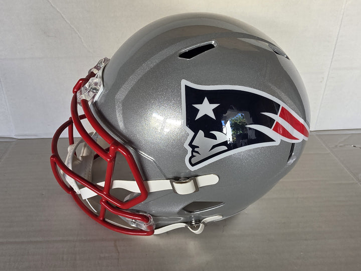 Drake Maye New England Patriots Riddell Speed Full Size NFL Helmet Signed With Photo Proof.