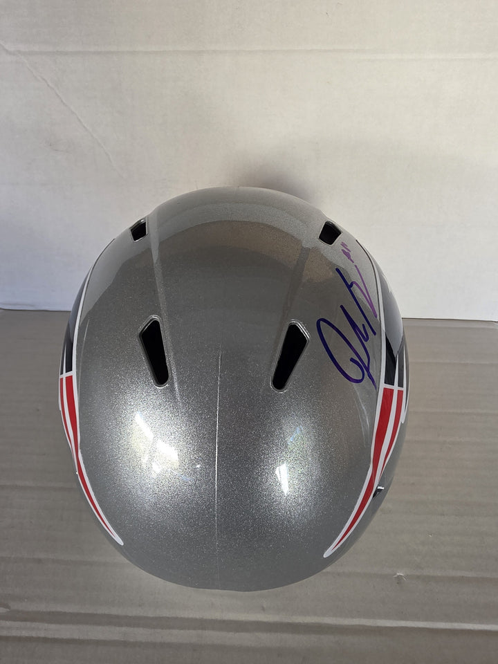 Drake Maye New England Patriots Riddell Speed Full Size NFL Helmet Signed With Photo Proof.