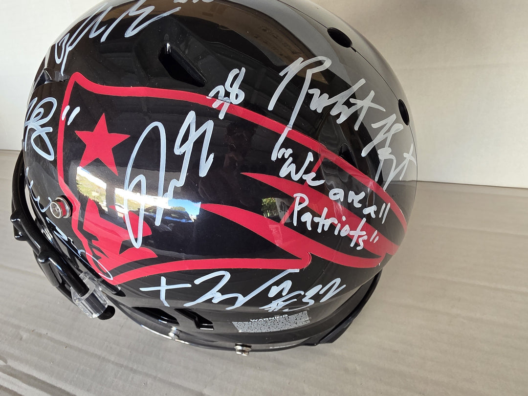 New England Patriots Drake Maye A.J. Brown TreVeyon Henderson Rhamondre Stevenson Robert Kraft Mike Vrabel Schutt Game Model Helmet Signed.